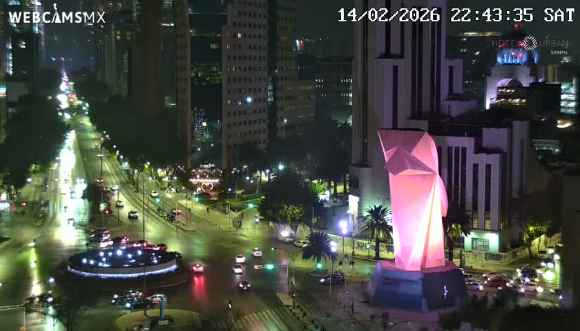 Ciudad de Mexico ,Avenida Paseo de la Reforma Avenue & Torre Caballito (Little Horse Tower) Live Cam -  Cuauhtemoc, Ciudad de Mexico, Mexico