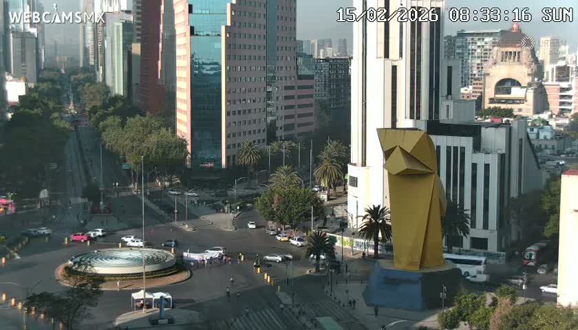 Ciudad de Mexico ,Avenida Paseo de la Reforma Avenue & Torre Caballito (Little Horse Tower) Live Cam -  Cuauhtemoc, Ciudad de Mexico, Mexico