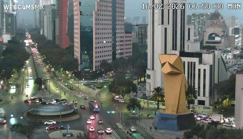 Ciudad de Mexico ,Avenida Paseo de la Reforma Avenue & Torre Caballito (Little Horse Tower) Live Cam -  Cuauhtemoc, Ciudad de Mexico, Mexico