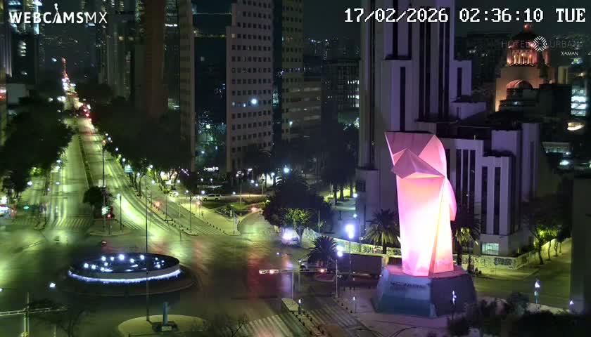 Ciudad de Mexico ,Avenida Paseo de la Reforma Avenue & Torre Caballito (Little Horse Tower) Live Cam -  Cuauhtemoc, Ciudad de Mexico, Mexico