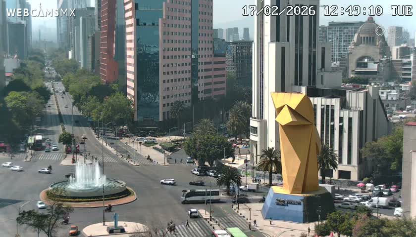 Ciudad de Mexico ,Avenida Paseo de la Reforma Avenue & Torre Caballito (Little Horse Tower) Live Cam -  Cuauhtemoc, Ciudad de Mexico, Mexico