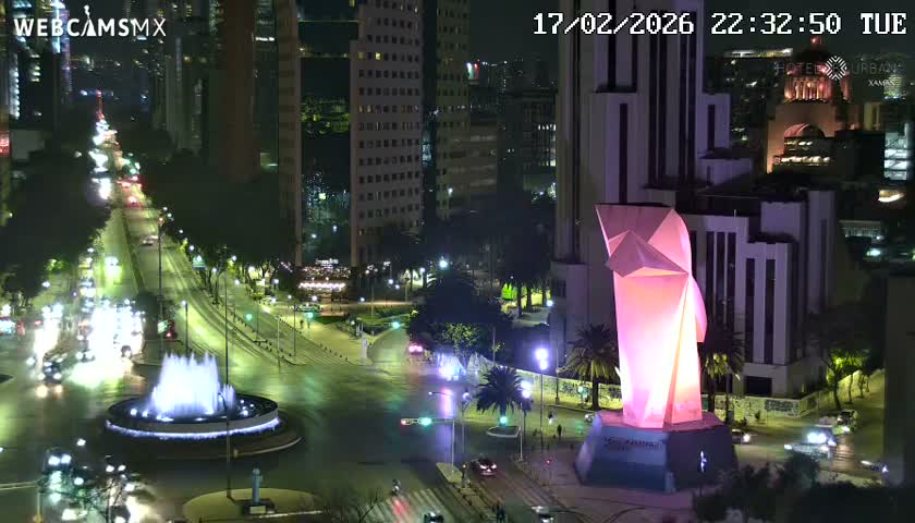 Ciudad de Mexico ,Avenida Paseo de la Reforma Avenue & Torre Caballito (Little Horse Tower) Live Cam -  Cuauhtemoc, Ciudad de Mexico, Mexico