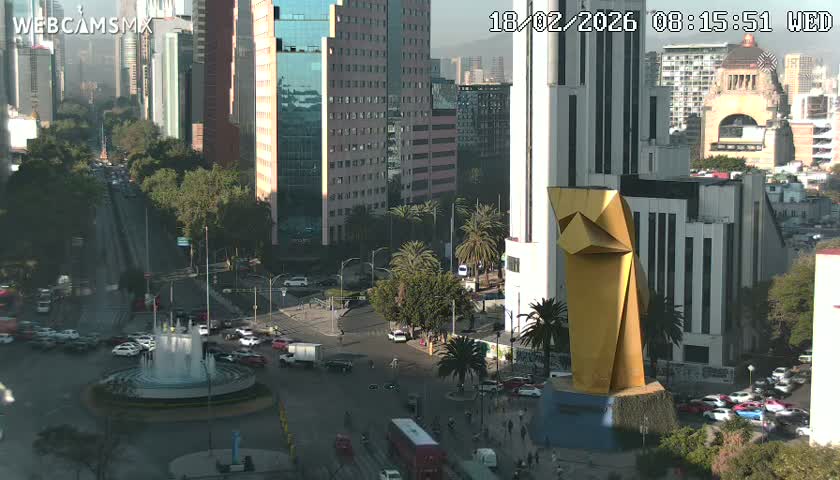 Ciudad de Mexico ,Avenida Paseo de la Reforma Avenue & Torre Caballito (Little Horse Tower) Live Cam -  Cuauhtemoc, Ciudad de Mexico, Mexico