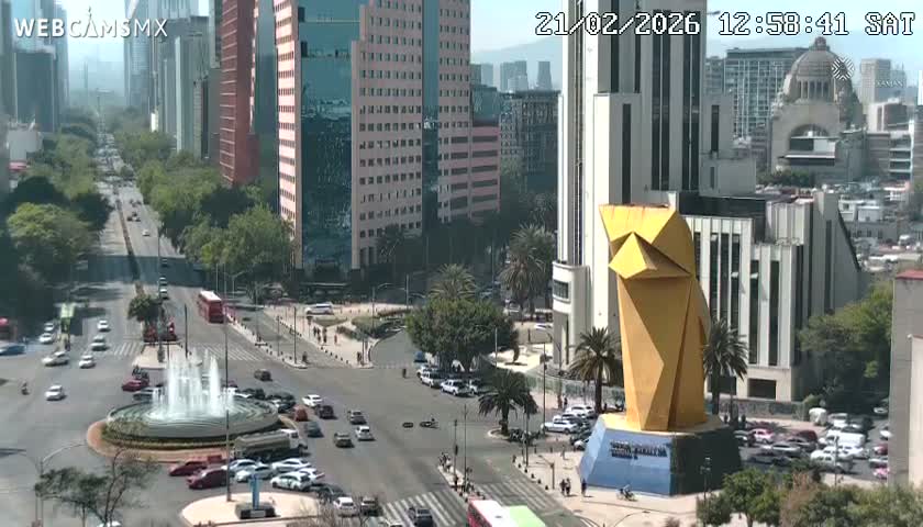 Ciudad de Mexico ,Avenida Paseo de la Reforma Avenue & Torre Caballito (Little Horse Tower) Live Cam -  Cuauhtemoc, Ciudad de Mexico, Mexico