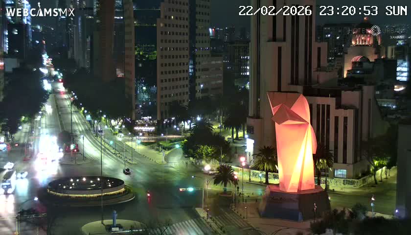Ciudad de Mexico ,Avenida Paseo de la Reforma Avenue & Torre Caballito (Little Horse Tower) Live Cam -  Cuauhtemoc, Ciudad de Mexico, Mexico