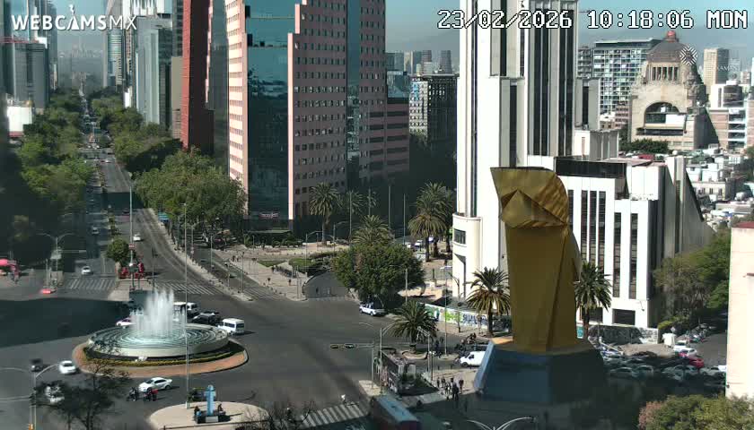 Ciudad de Mexico ,Avenida Paseo de la Reforma Avenue & Torre Caballito (Little Horse Tower) Live Cam -  Cuauhtemoc, Ciudad de Mexico, Mexico