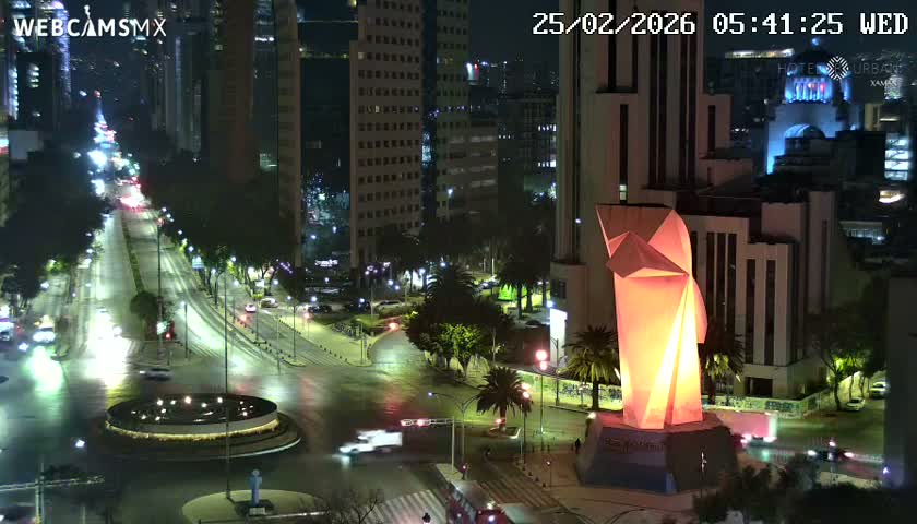 Ciudad de Mexico ,Avenida Paseo de la Reforma Avenue & Torre Caballito (Little Horse Tower) Live Cam -  Cuauhtemoc, Ciudad de Mexico, Mexico