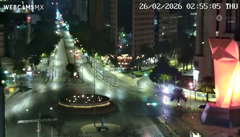 Ciudad de Mexico ,Avenida Paseo de la Reforma Avenue & Torre Caballito (Little Horse Tower) Live Cam -  Cuauhtemoc, Ciudad de Mexico, Mexico