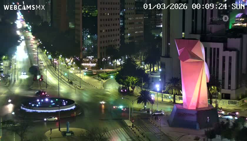 Ciudad de Mexico ,Avenida Paseo de la Reforma Avenue & Torre Caballito (Little Horse Tower) Live Cam -  Cuauhtemoc, Ciudad de Mexico, Mexico