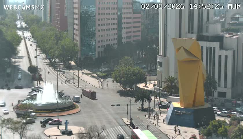 Ciudad de Mexico ,Avenida Paseo de la Reforma Avenue & Torre Caballito (Little Horse Tower) Live Cam -  Cuauhtemoc, Ciudad de Mexico, Mexico