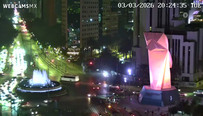 Ciudad de Mexico ,Avenida Paseo de la Reforma Avenue & Torre Caballito (Little Horse Tower) Live Cam -  Cuauhtemoc, Ciudad de Mexico, Mexico