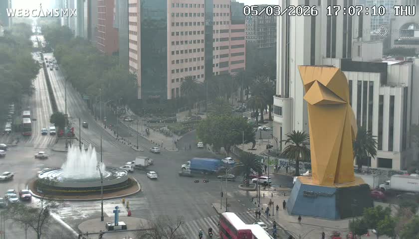 Ciudad de Mexico ,Avenida Paseo de la Reforma Avenue & Torre Caballito (Little Horse Tower) Live Cam -  Cuauhtemoc, Ciudad de Mexico, Mexico