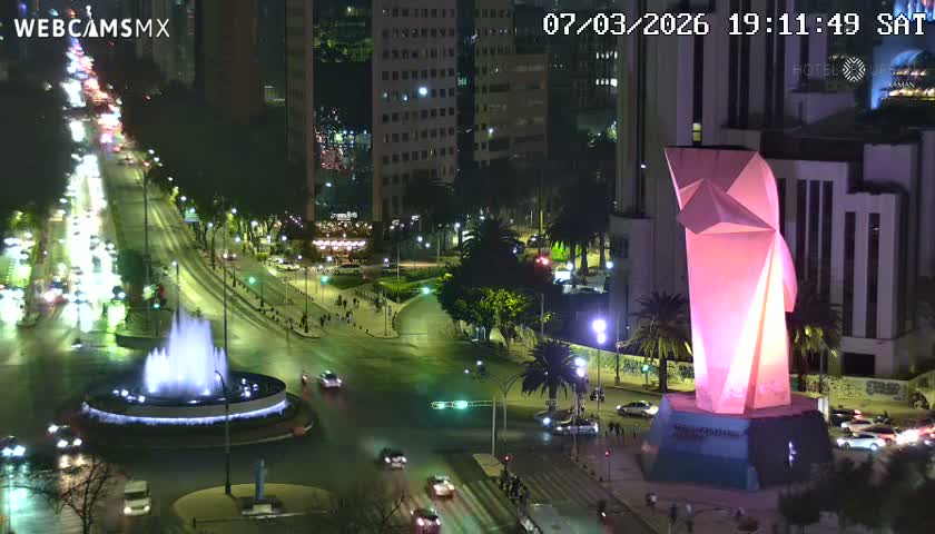 Ciudad de Mexico ,Avenida Paseo de la Reforma Avenue & Torre Caballito (Little Horse Tower) Live Cam -  Cuauhtemoc, Ciudad de Mexico, Mexico