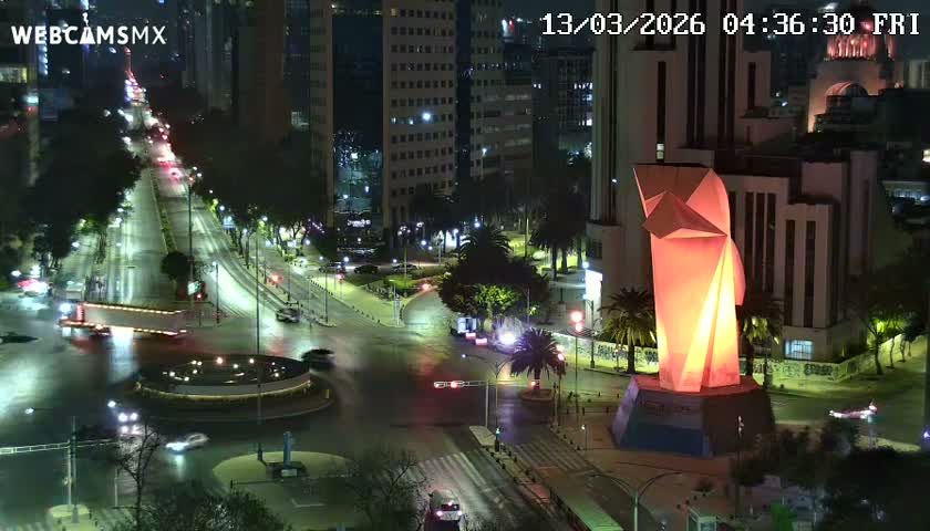 Ciudad de Mexico ,Avenida Paseo de la Reforma Avenue & Torre Caballito (Little Horse Tower) Live Cam -  Cuauhtemoc, Ciudad de Mexico, Mexico