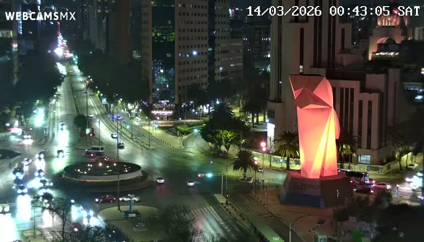 Ciudad de Mexico ,Avenida Paseo de la Reforma Avenue & Torre Caballito (Little Horse Tower) Live Cam -  Cuauhtemoc, Ciudad de Mexico, Mexico