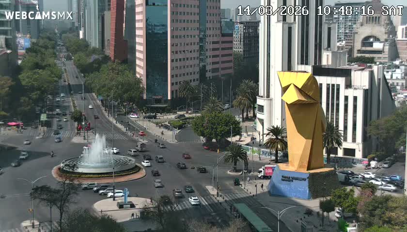 Ciudad de Mexico ,Avenida Paseo de la Reforma Avenue & Torre Caballito (Little Horse Tower) Live Cam -  Cuauhtemoc, Ciudad de Mexico, Mexico