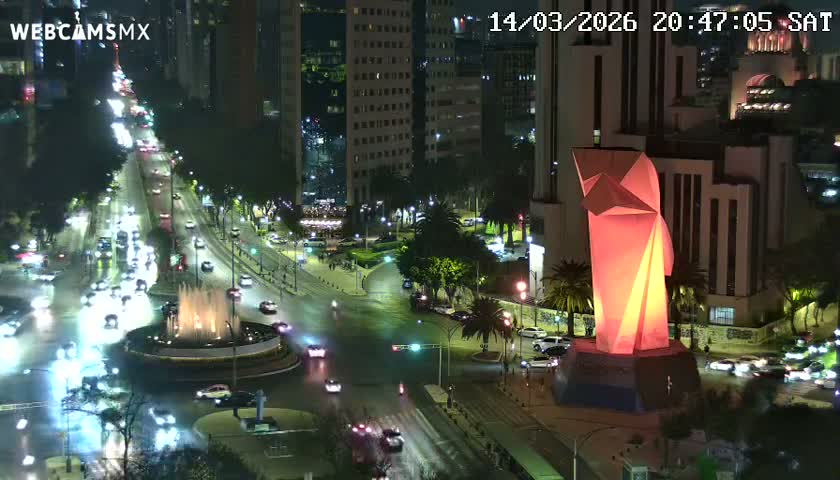 Ciudad de Mexico ,Avenida Paseo de la Reforma Avenue & Torre Caballito (Little Horse Tower) Live Cam -  Cuauhtemoc, Ciudad de Mexico, Mexico