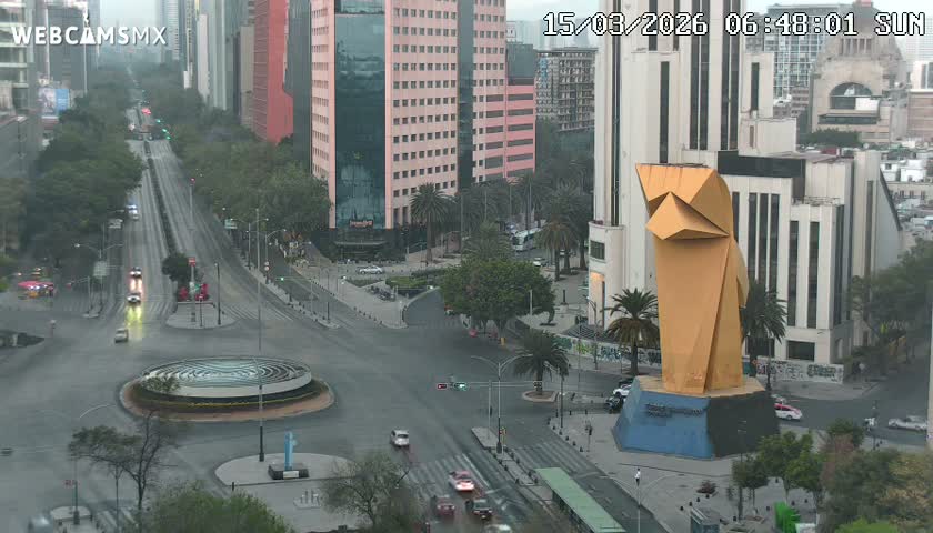 Ciudad de Mexico ,Avenida Paseo de la Reforma Avenue & Torre Caballito (Little Horse Tower) Live Cam -  Cuauhtemoc, Ciudad de Mexico, Mexico