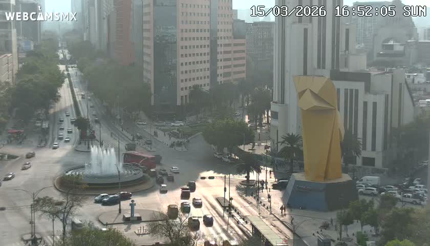 Ciudad de Mexico ,Avenida Paseo de la Reforma Avenue & Torre Caballito (Little Horse Tower) Live Cam -  Cuauhtemoc, Ciudad de Mexico, Mexico