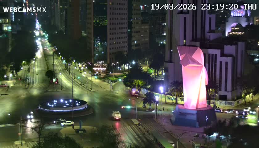 Ciudad de Mexico ,Avenida Paseo de la Reforma Avenue & Torre Caballito (Little Horse Tower) Live Cam -  Cuauhtemoc, Ciudad de Mexico, Mexico