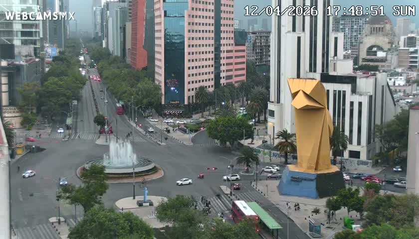 Ciudad de Mexico ,Avenida Paseo de la Reforma Avenue & Torre Caballito (Little Horse Tower) Live Cam -  Cuauhtemoc, Ciudad de Mexico, Mexico