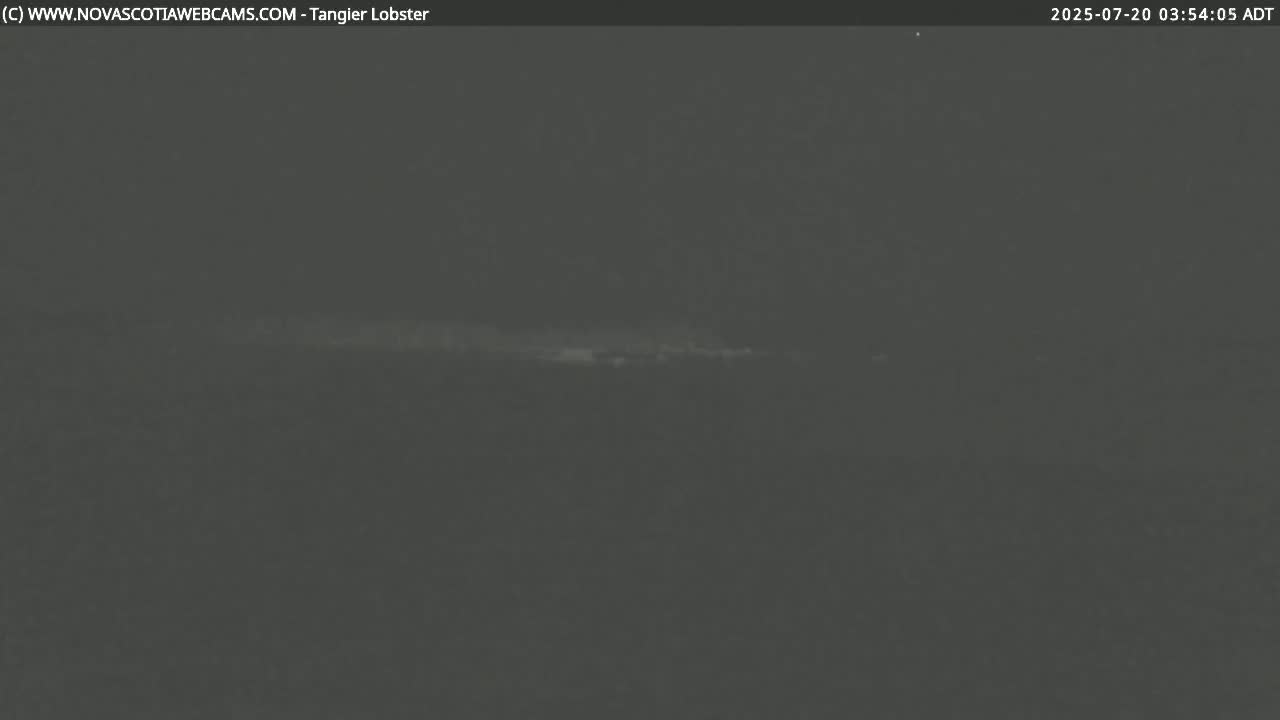 A dark, blurry image shows a faint horizontal line of light on the horizon under a dark, possibly nighttime sky.