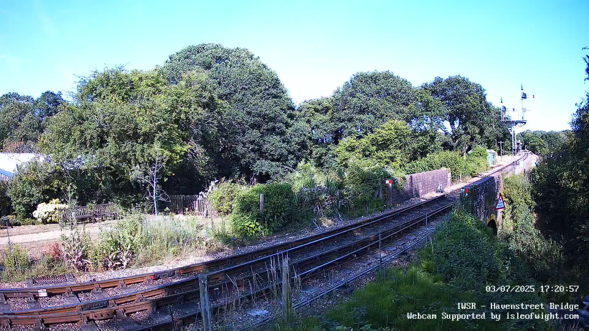 Isle of Wight Steam Railway, Havenstreet Railway Bridge Live Cam - Havenstreet & Ashey, Isle of Wight, Southeast, England, United Kingdom