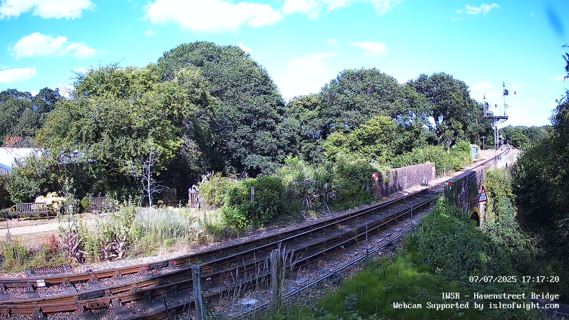 Isle of Wight Steam Railway, Havenstreet Railway Bridge Live Cam - Havenstreet & Ashey, Isle of Wight, Southeast, England, United Kingdom