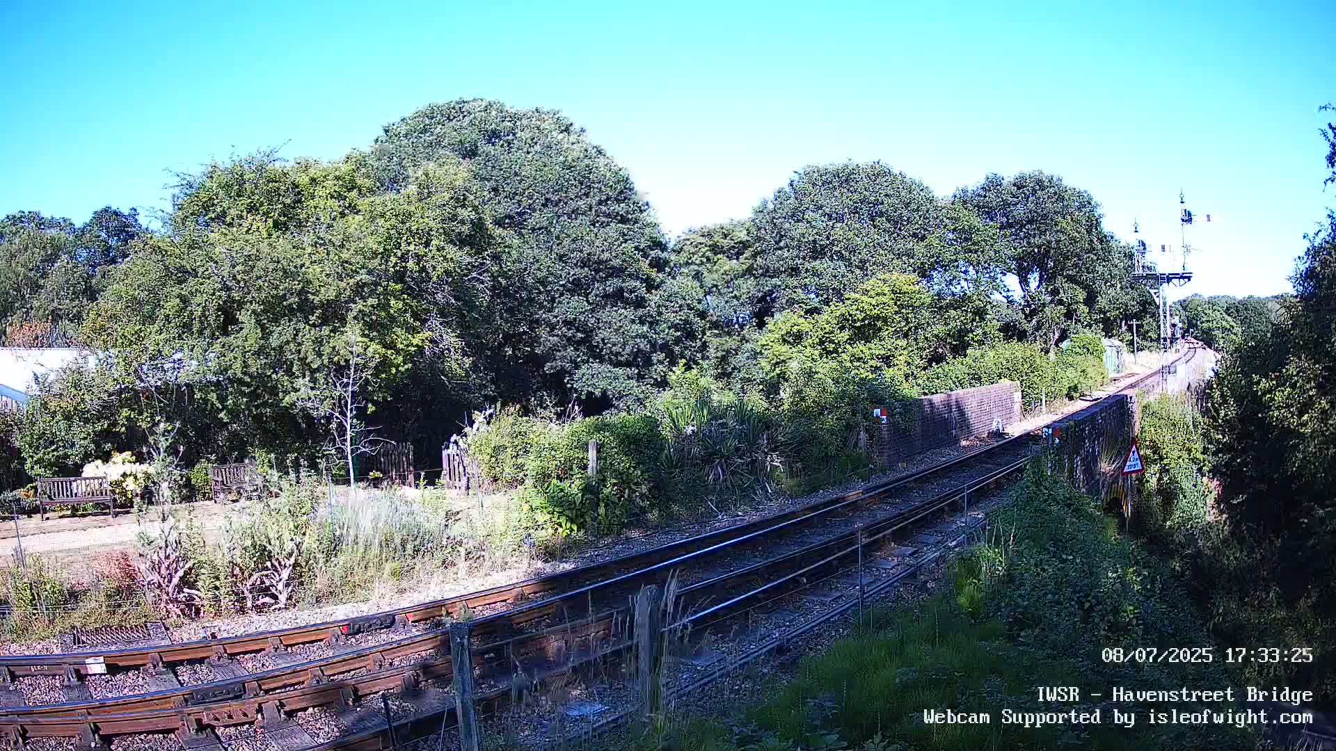 Isle of Wight Steam Railway, Havenstreet Railway Bridge Live Cam - Havenstreet & Ashey, Isle of Wight, Southeast, England, United Kingdom