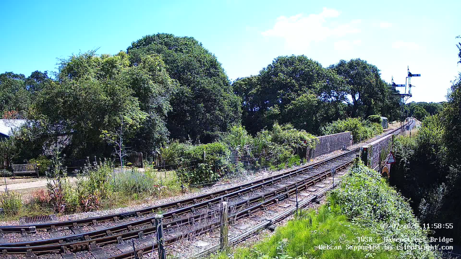 Isle of Wight Steam Railway, Havenstreet Railway Bridge Live Cam - Havenstreet & Ashey, Isle of Wight, Southeast, England, United Kingdom