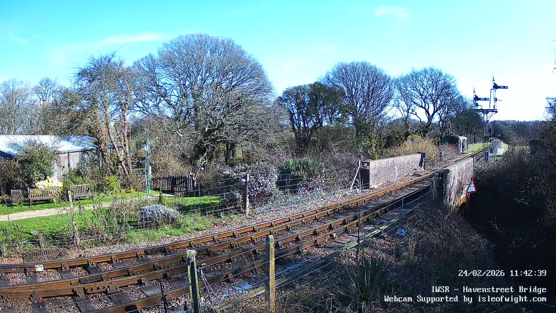 Isle of Wight Steam Railway, Havenstreet Railway Bridge Live Cam - Havenstreet & Ashey, Isle of Wight, Southeast, England, United Kingdom