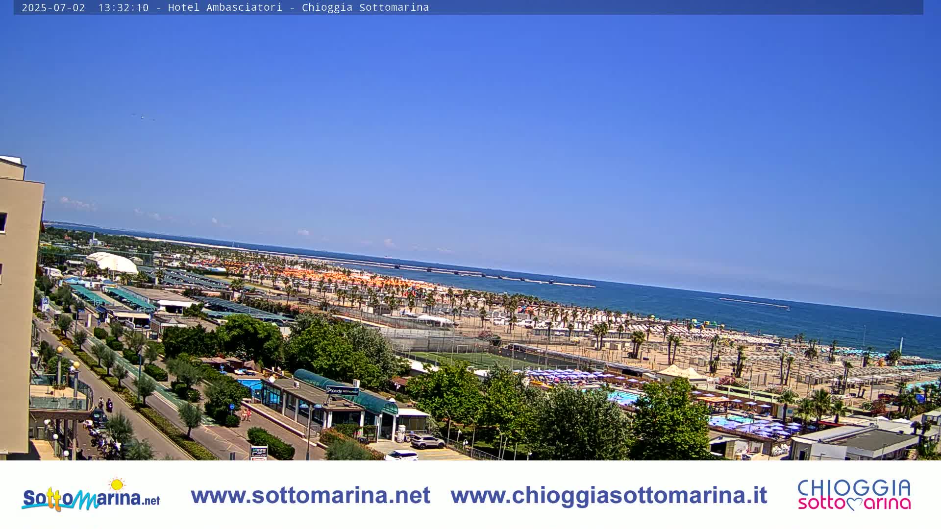 Chioggia Sottomarina Beach & Adriatic Coast Skyline Live Cam - Venice, Veneto, Italy