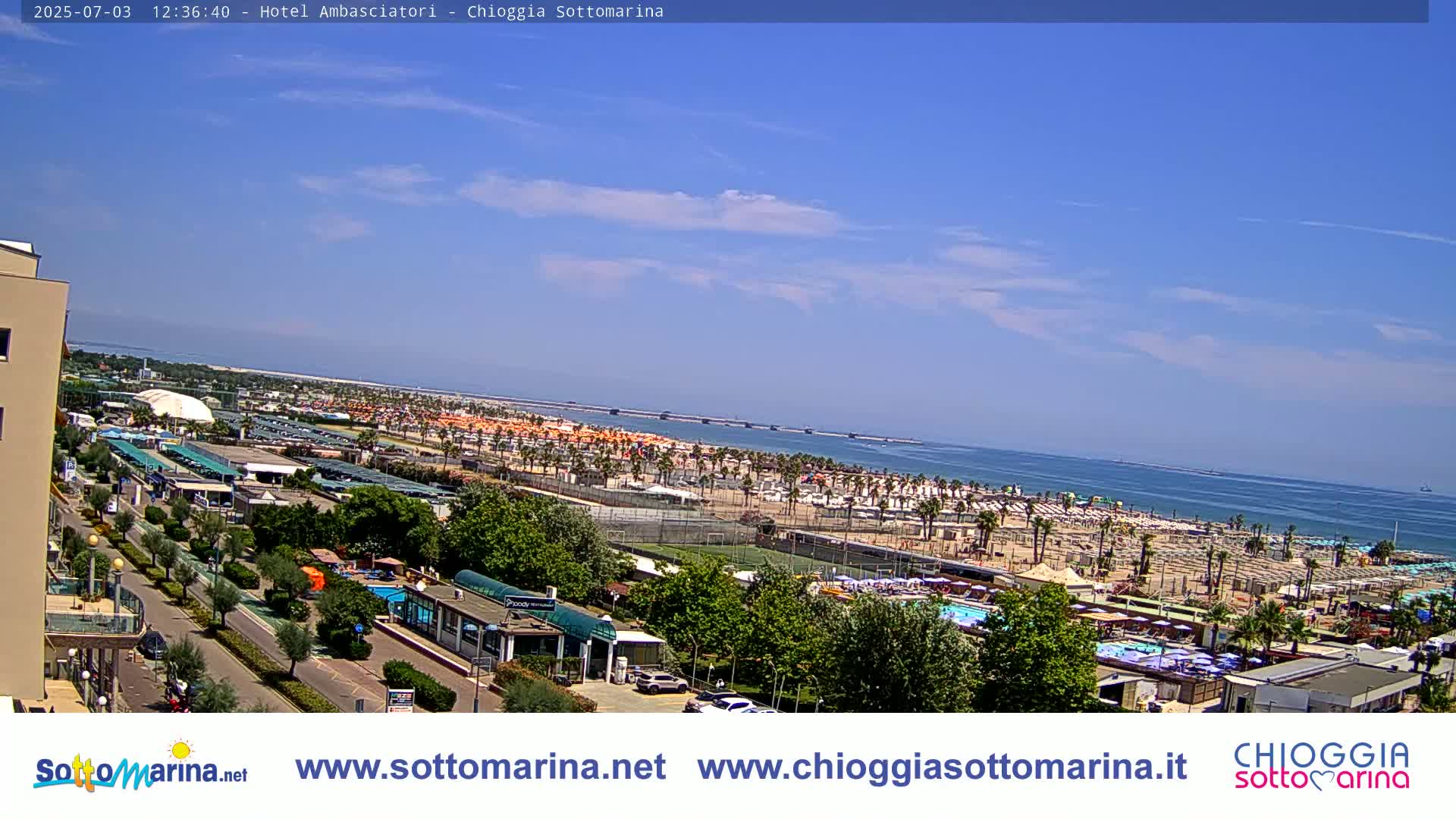 Chioggia Sottomarina Beach & Adriatic Coast Skyline Live Cam - Venice, Veneto, Italy