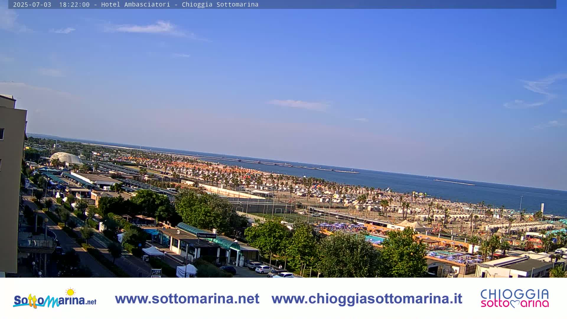 Chioggia Sottomarina Beach & Adriatic Coast Skyline Live Cam - Venice, Veneto, Italy