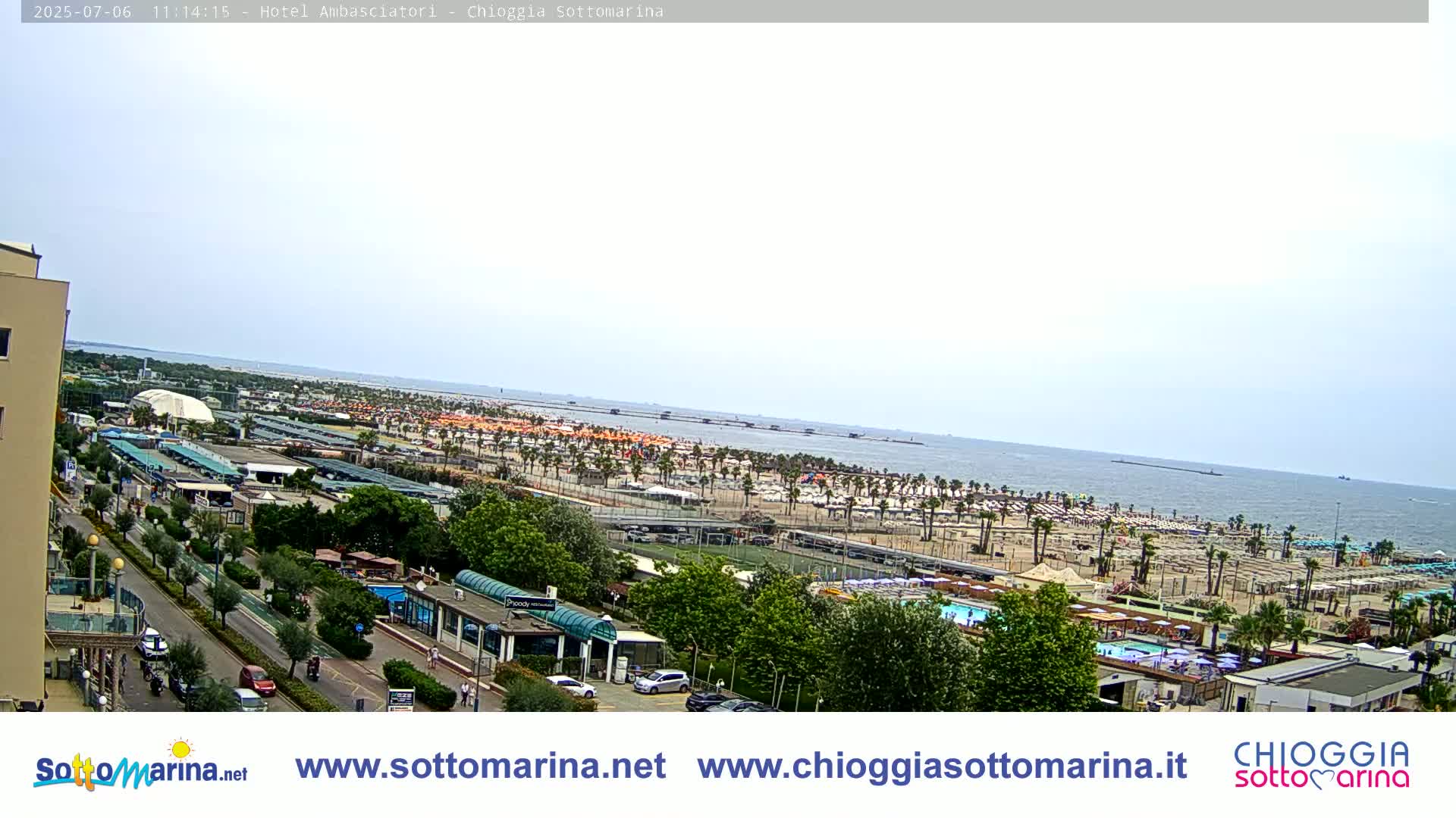 Chioggia Sottomarina Beach & Adriatic Coast Skyline Live Cam - Venice, Veneto, Italy