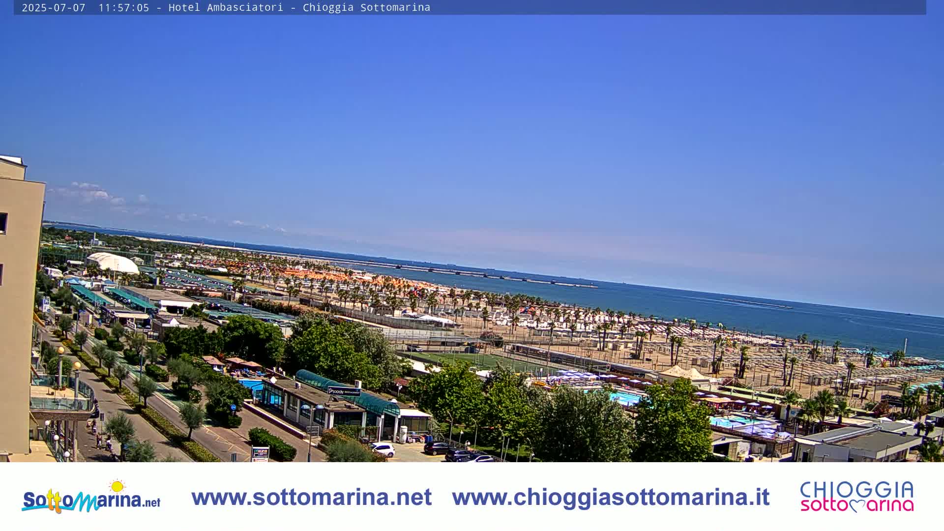 Chioggia Sottomarina Beach & Adriatic Coast Skyline Live Cam - Venice, Veneto, Italy