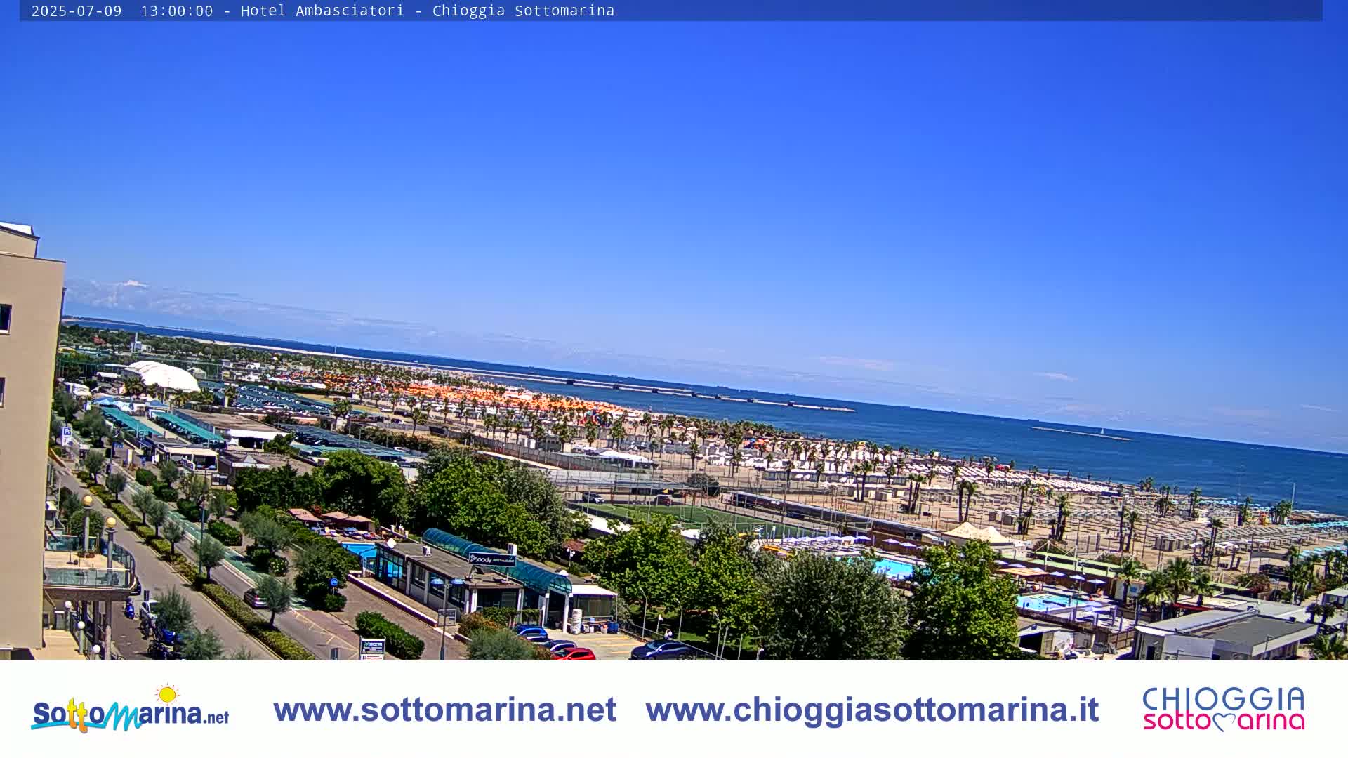 Chioggia Sottomarina Beach & Adriatic Coast Skyline Live Cam - Venice, Veneto, Italy