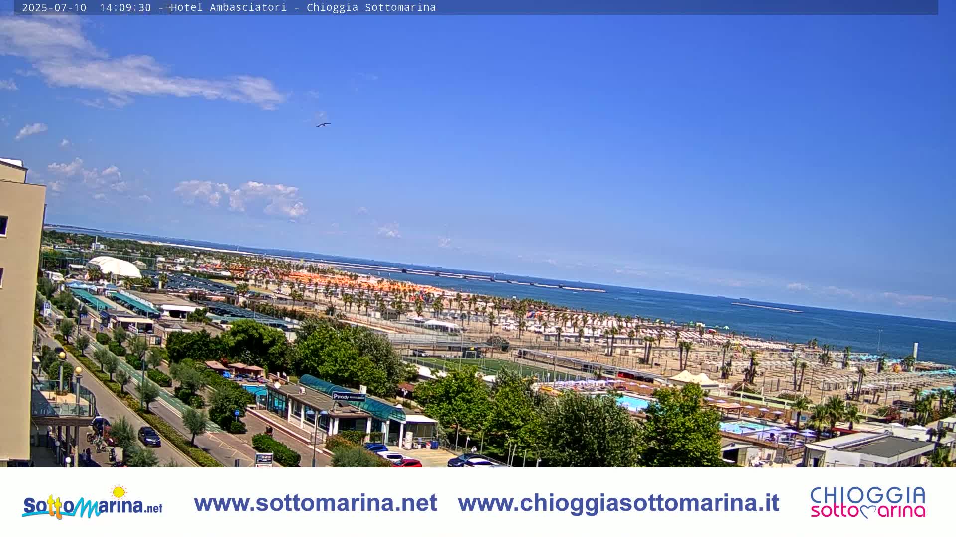 Chioggia Sottomarina Beach & Adriatic Coast Skyline Live Cam - Venice, Veneto, Italy