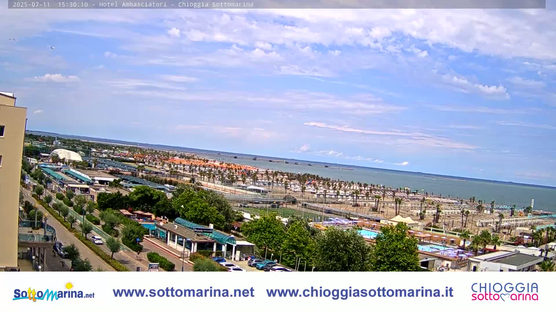 Chioggia Sottomarina Beach & Adriatic Coast Skyline Live Cam - Venice, Veneto, Italy