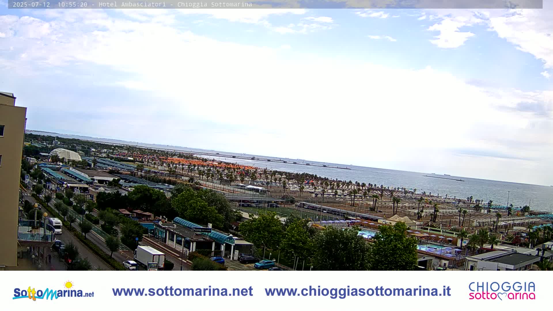 Chioggia Sottomarina Beach & Adriatic Coast Skyline Live Cam - Venice, Veneto, Italy