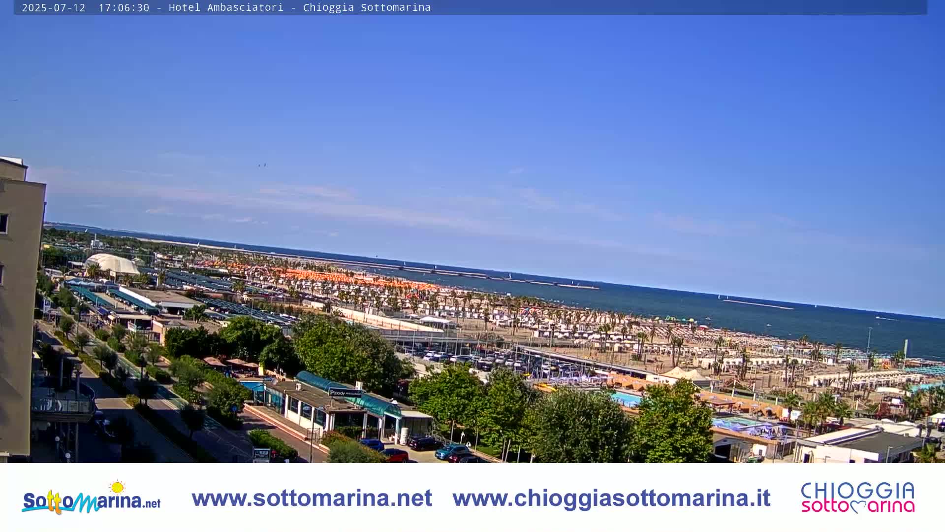 Chioggia Sottomarina Beach & Adriatic Coast Skyline Live Cam - Venice, Veneto, Italy
