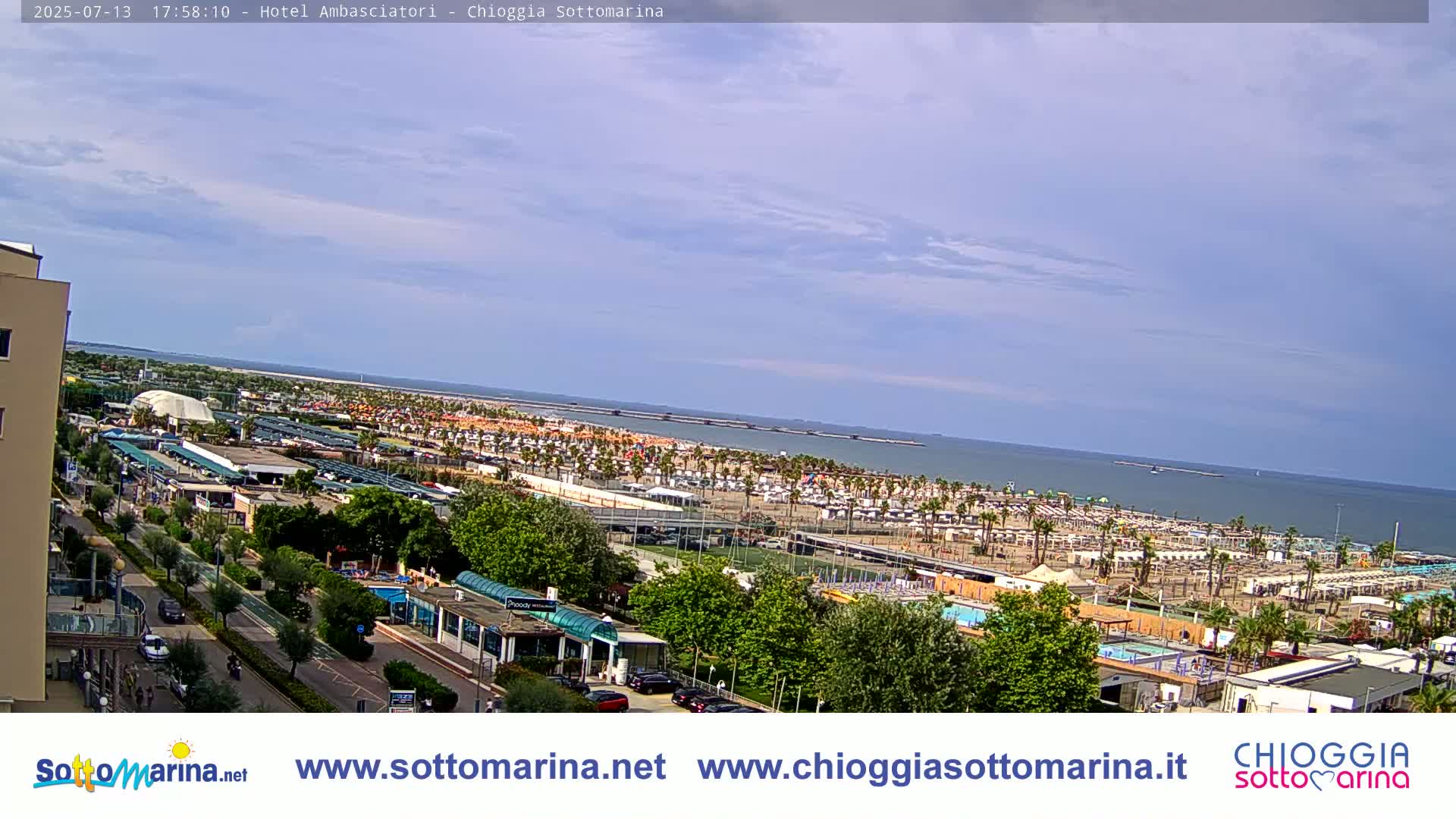 Chioggia Sottomarina Beach & Adriatic Coast Skyline Live Cam - Venice, Veneto, Italy