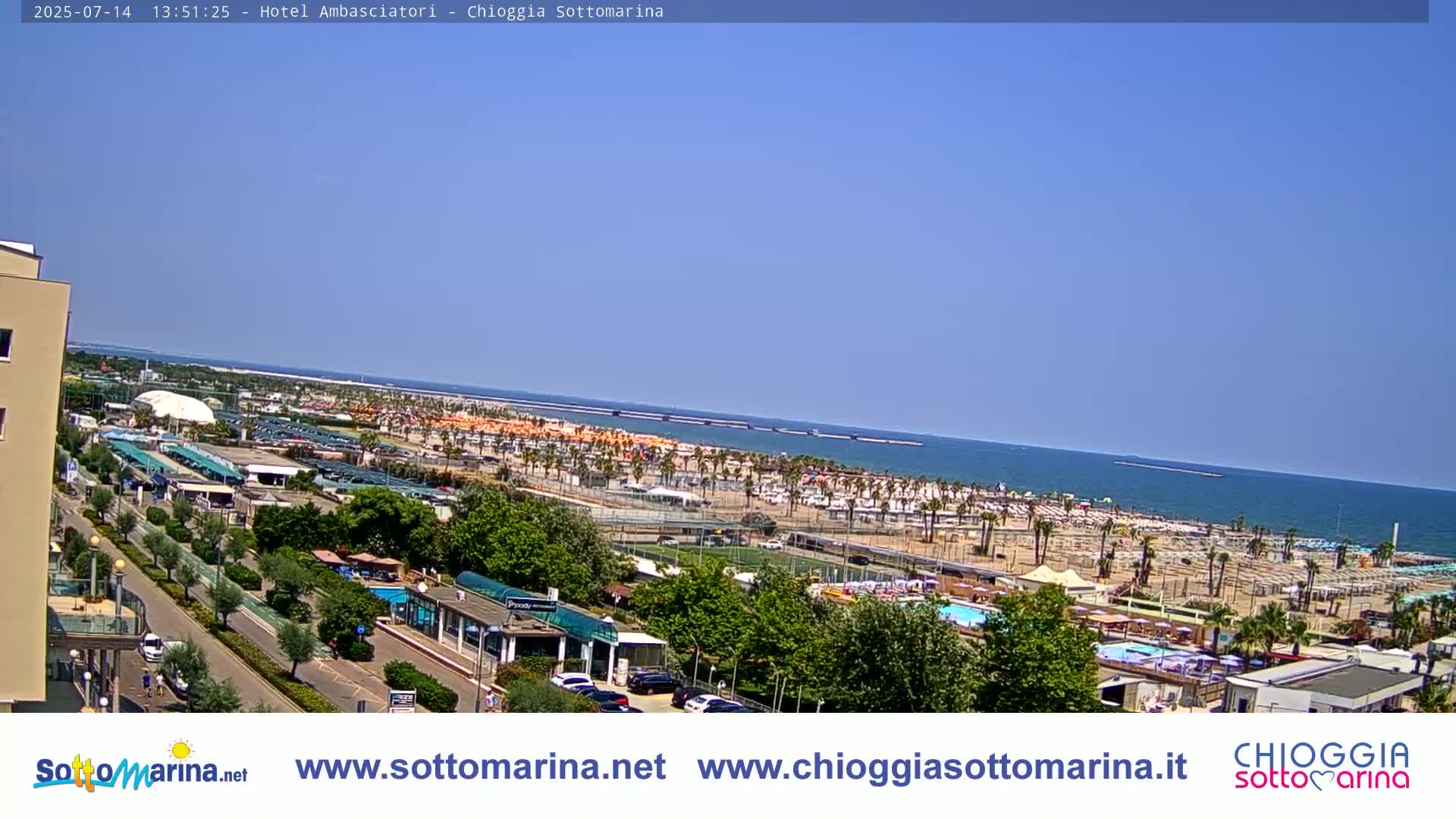 Chioggia Sottomarina Beach & Adriatic Coast Skyline Live Cam - Venice, Veneto, Italy