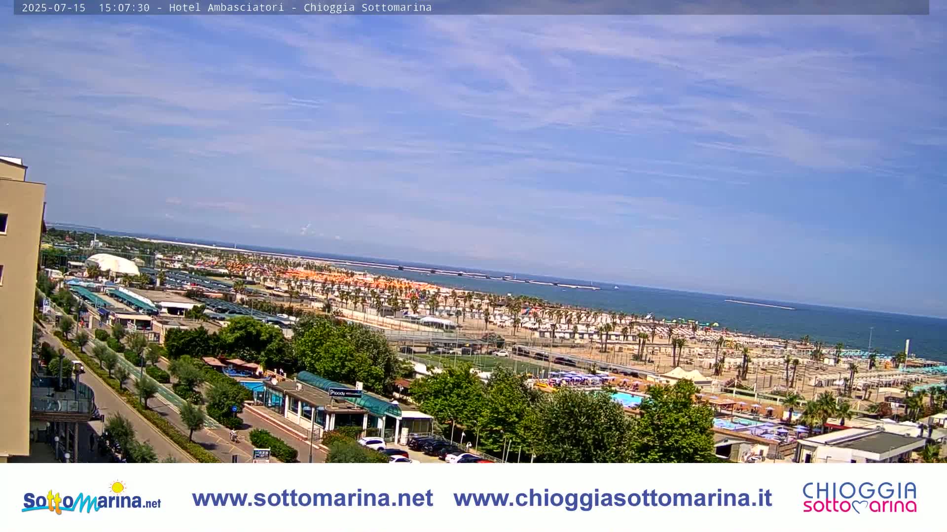 Chioggia Sottomarina Beach & Adriatic Coast Skyline Live Cam - Venice, Veneto, Italy