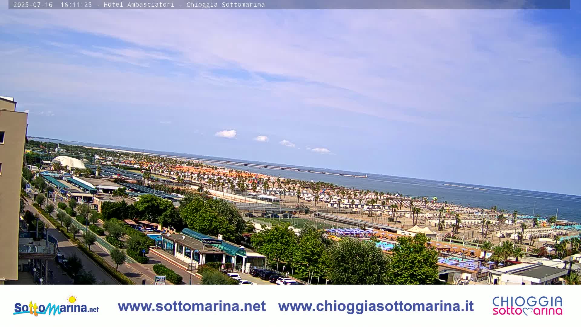 Chioggia Sottomarina Beach & Adriatic Coast Skyline Live Cam - Venice, Veneto, Italy