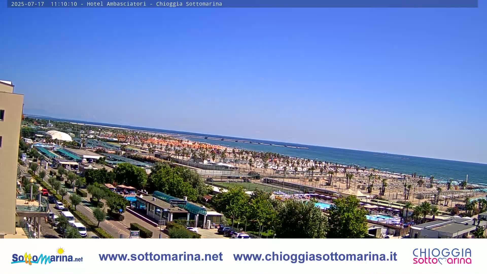 Chioggia Sottomarina Beach & Adriatic Coast Skyline Live Cam - Venice, Veneto, Italy