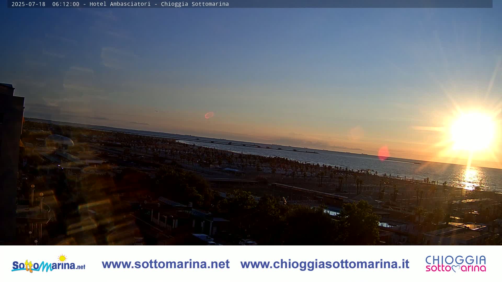 Chioggia Sottomarina Beach & Adriatic Coast Skyline Live Cam - Venice, Veneto, Italy