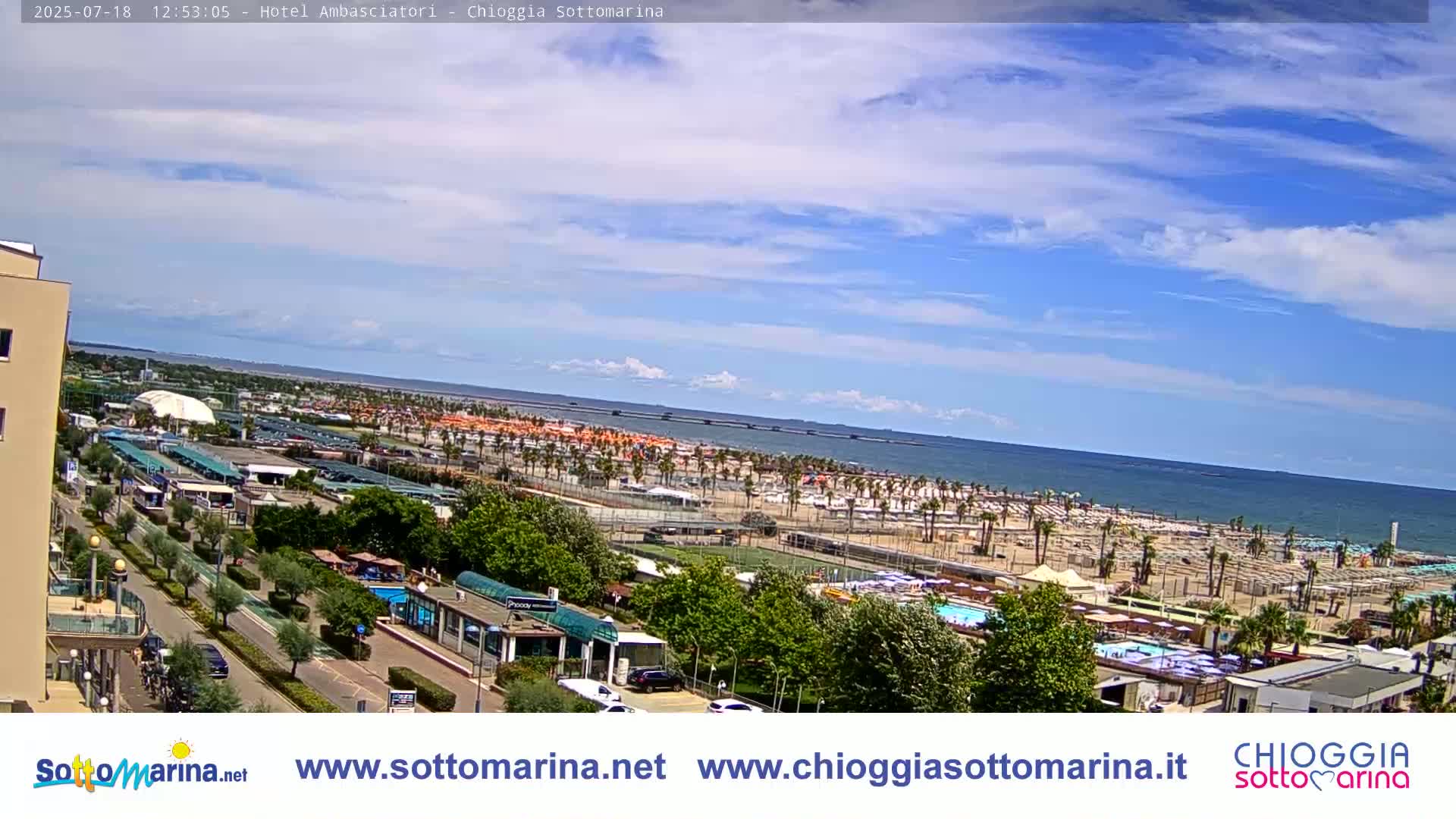 Chioggia Sottomarina Beach & Adriatic Coast Skyline Live Cam - Venice, Veneto, Italy
