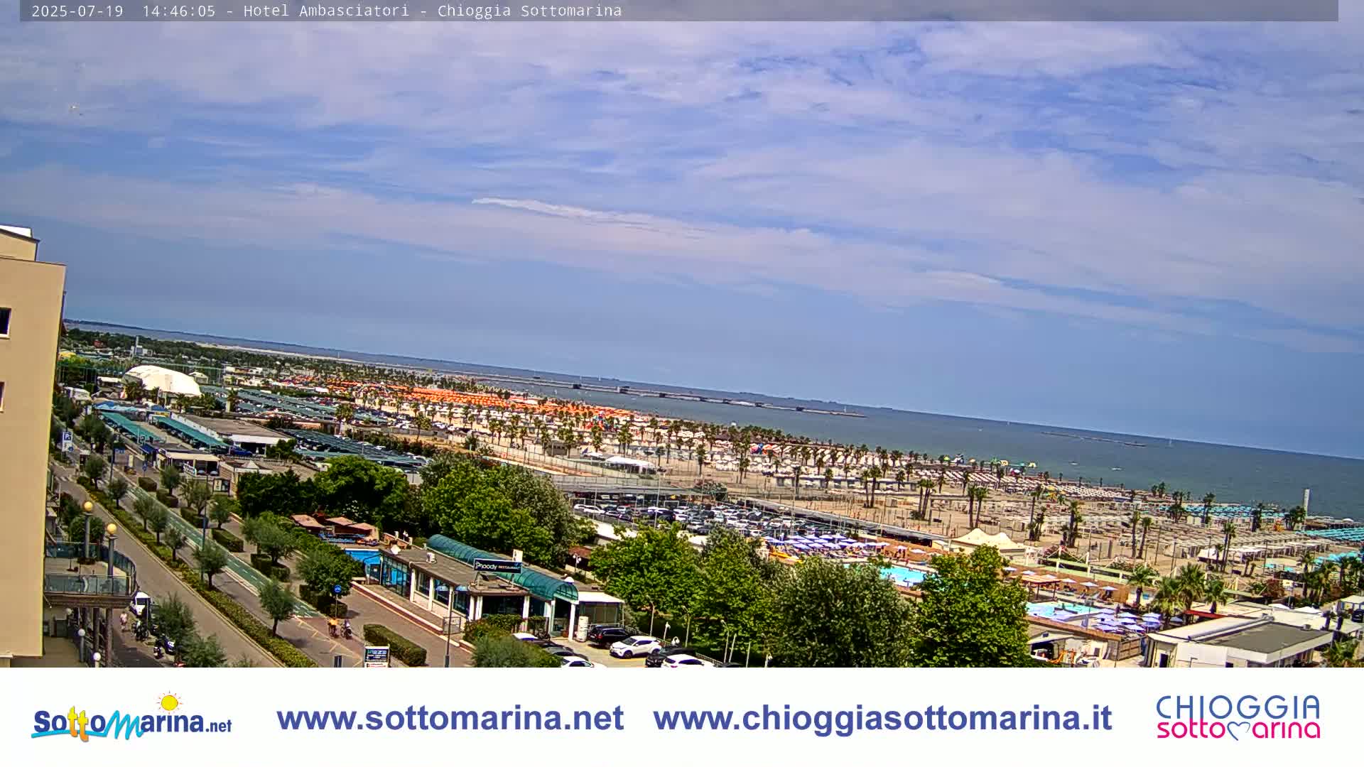 Chioggia Sottomarina Beach & Adriatic Coast Skyline Live Cam - Venice, Veneto, Italy