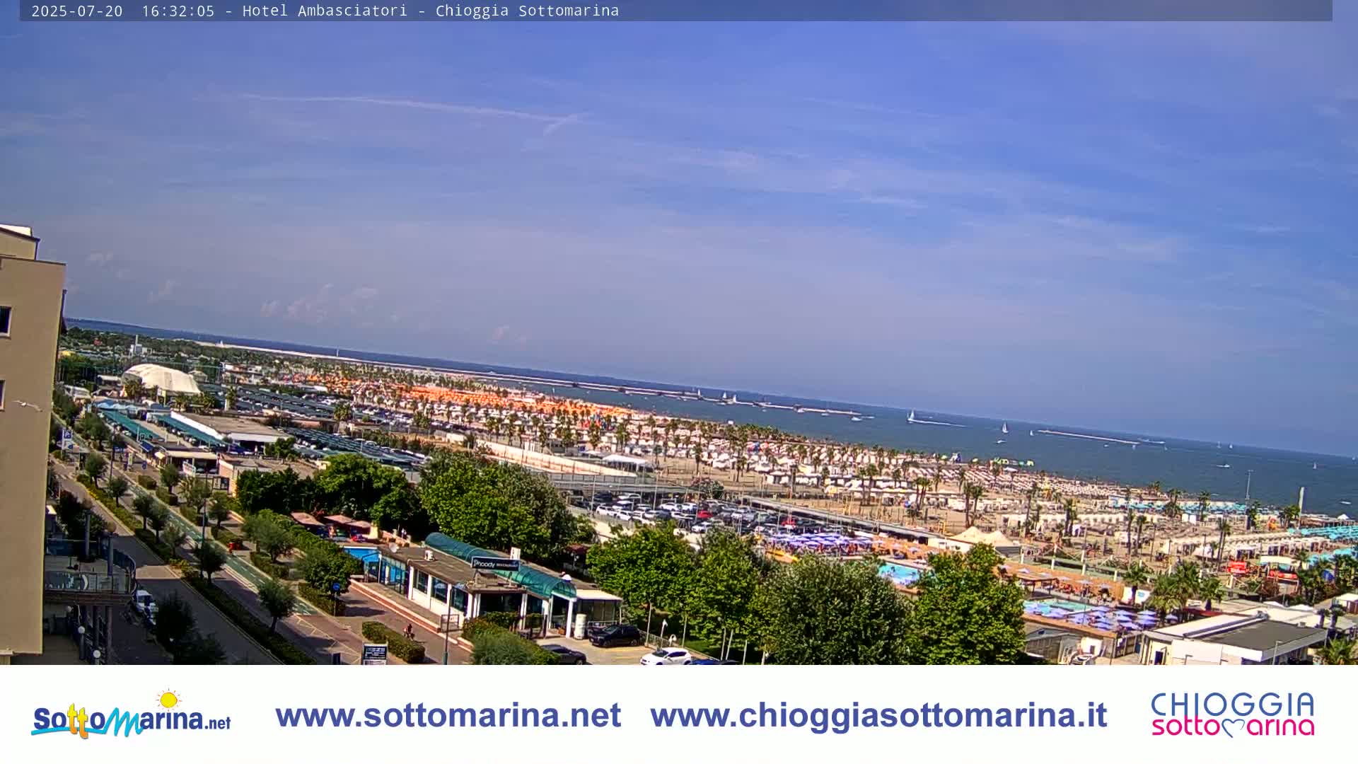 Chioggia Sottomarina Beach & Adriatic Coast Skyline Live Cam - Venice, Veneto, Italy